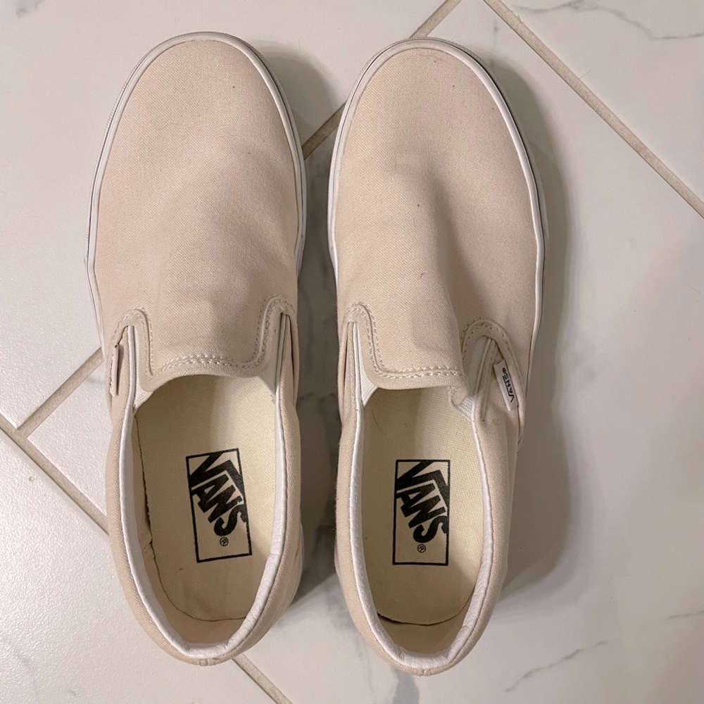 Vans off white slip-ons, Womens size 8.5